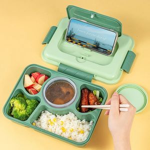 Lunchbox 45 vakken met kleine kom Box voor schoolkinderen Kantoormedewerker Magnetron Verwarming Voedselcontainer Opslag Bento Box 240111