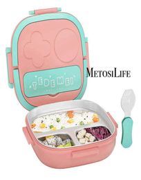 Lunchbox voor kinderen, peuters Bento Box Voedselveilig 188 roestvrij staal BPA 3-compartimentenontwerp Draagbaar handvat 2110282374070