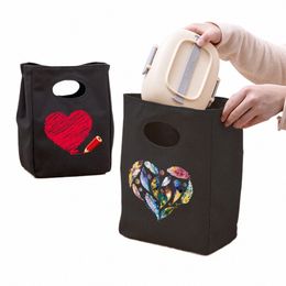 Boîte à lunch Sac à lunch isolant portable Love motif imprimé Sac à lunch à pique-nique pour plats thermiques pour sacs de rangement de nourriture portables unisexes k9eb #