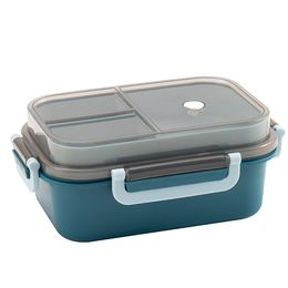 Lunchbox, versiegelt, doppellagig, für Studenten, rechteckige Unterteilung, Box Office, mikrowellenbeheizte Lunchbox mit Geschirr, 122322