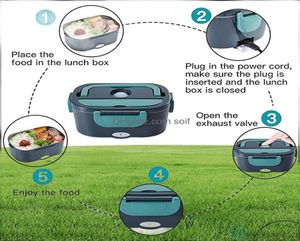 Lunchboxen 2 In 1 thuisauto gebruik Dual Use Electric Lunch Box Roestvrij staal 12V 24V 110V 220V voedselwarmer containerverwarming Lunchbox S6538051