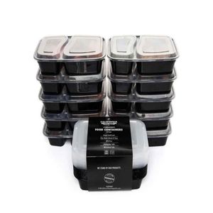 Boîtes à lunch Sacs 10pcSet 2 Préparation de compartiment Préparez en plastique Boîte à récipient Bento Picnic Ecofrimy avec couvercle Microwavable Boîtes à lunch OTKI8