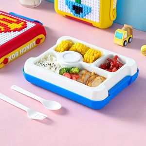 Bolsas de cajas de almuerzo 2024 Nuevos bloques de construcción modular para niños Caja de lonchera Bento Algenes de almacenamiento de alimentos para alumnos DIY
