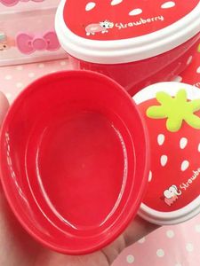 Lunchboxen tassen 4 stcs Student School Lunch Box Strawberry Bento Box Child Food Container Capaciteit Camping Picnic Picnic Fruit Container Opbergdoos
