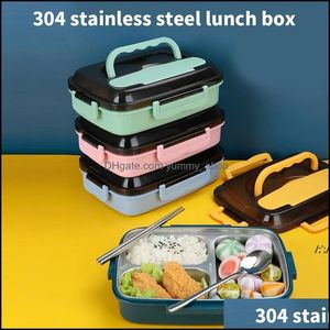 Lunchboxen tassen doos voor kindervoedselcontainers Microwavable Bento snack roestvrijstalen school waterdichte opbergdozen rra12747 drop ot9yc