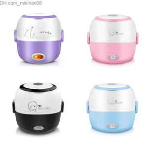 Lunchboxen Tassen Lunchbox Verwarmde voedselcontainers 110v 220v elektrische lunchbox Paarse container voor voedsel Roestvrij staal Bento Box SH190928 Z230630