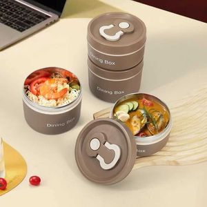 Lunchboxen zakken draagbaar 304 roestvrij staal geïsoleerde lunchbox lekkendichte verzegelde bucket student lunchbox multi-layer round bento box