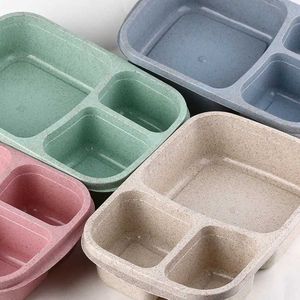 Lunchboxen tassen draagbare lunchbox milieuvriendelijke tarweboxen picknick opbergdoos fruitcontainer gecompartimenteerde lunchbox voor kinderen volwassen