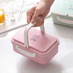 Lunchboxen tassen draagbare lunchbox tarwe picknick magnic magnetron bento food opslag container nieuwe student camping lunch diner lunchboxen