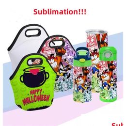 Lunch Bages Bags Sublimation Blanks Neoprene Bolsera de almuerzo NEOPRENDE Termal Termal Lunkbag Carry Bolsbs con cremallera para adts niños fuera dhxda