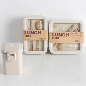 Lunchboxen tassen tarwe stroming lunchbox gezonde bpa gratis bento dozen magnetron servies etenswerk container lunchbox voor kinderen