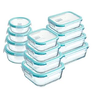 Lunchboxen Lunchbox van hoog borosilicaatglas Draagbare voedselcontainer Verzegelde vershouddoos Magnetron Verwarming Vriezer Voedsel Bento Box 231218