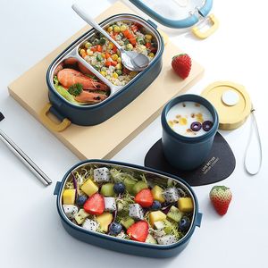 Lunchboxen Lunchbox met compartimenten voor schoolkinderen draagbare thermisch roestvrijstalen voedselcontainer magnetron Meerlagige Bento Box 221202