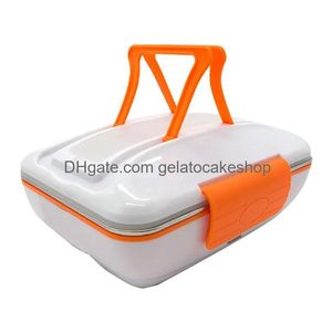 Lunchboxen Oneup 220V elektrisch verwarmde doos Draagbare roestvrijstalen Bento maaltijdverwarmer Voedselcontainer Lunchbox met servies T200710 Dhx9U