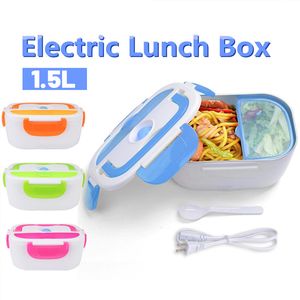 Fiambreras portátiles 1.5L Fiambrera eléctrica con calefacción 110V Calentador de alimentos Contenedor Bento Boxes para coche Escuela Picnic Calentador de alimentos Caja 230704