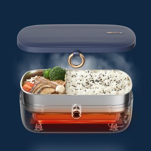Boîtes à lunch Boîte de chauffage électrique en acier en acier inoxydable Conteneur de stockage alimentaire Smart Reservation pour élève 230222