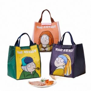 Sac de transport de déjeuner Sacs portables thermiques isolés pour femmes Enfants Voyage scolaire Déjeuner Pique-nique Dîner Refroidisseur Sacs à main alimentaires 03H0 #