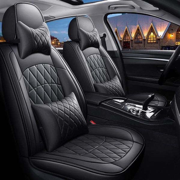 Juego de fundas de asiento de cuero LUNDA PU para BMW e30 e34 x3 x5 x6 toyota Universal accesorios interiores completos Protector Auto Car-Styling2664