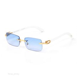 Lunettes Gafas de sol de diseñador para hombres, mujeres, gafas de sol, negro, azul, lentes transparentes, deportivas, sin montura, Carti, gafas de cuerno de búfalo, gafas de moda para mujer, buena