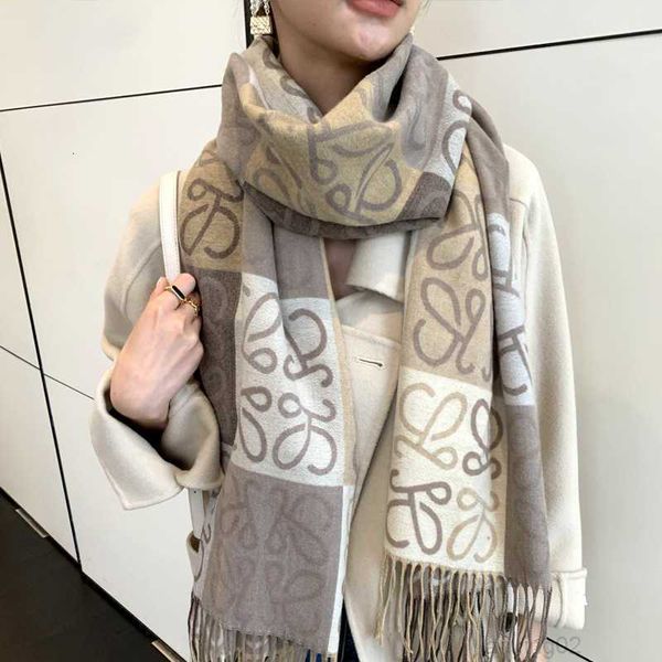 Luo – écharpe imitation cachemire en fil d'or pour femme, châle coréen polyvalent, couleur assortie, nouvelle collection automne hiver