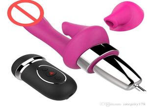 LUOGE Clitoris Zuigen Vibrator Met 10 Vibrerende Dildo voor G-spot en Automatische Zuigkracht speeltjes Voor Vrouwen Sucker Kut pomp Orale Sex3990321