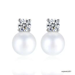 Nouvelle mode créé perle ronde coupe clair cubique zircone boucles d'oreilles pour femmes bijoux Brinco