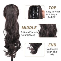 Lupu synthétique 22 pouces longues Claw Ponytail Clip dans les extensions de cheveux avec une cravate de cheveux faux faux coiffures pour femmes