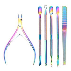 Lurayee Cuticle Pusher nagellakremover gel nagellak Peeler schraper Roestvrij staal schoon manicure gereedschap voor vingernagels