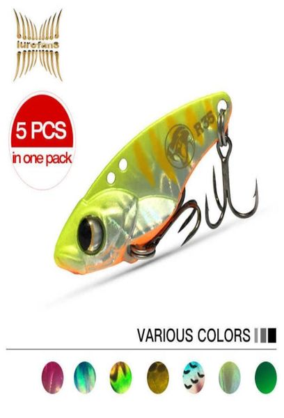 Lurefansshizhanr354045 Rattlisnake vib 5pcs 35mm5g 40mm75g 45mm10g artificiel pêche de pêche les leurres de poisson-chat métallique 21069280952