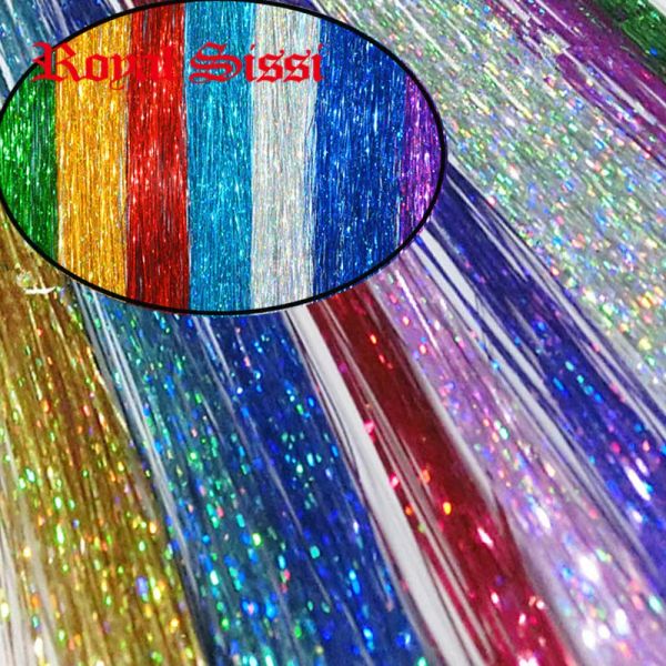 Señuelos 10 paquetes de atado de moscas Flashabou Tinsel 10 colores surtidos Flat Glittering Crystal Flash Tinsel pesca con mosca cebos herl material de atado