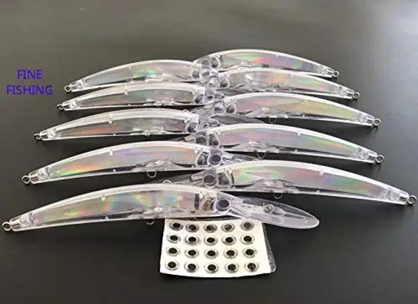 Lures 10pcs Corque non peint à la manivelle de pêche de pêche du corps 177 mm vierge Oeil gratuit 8306 #