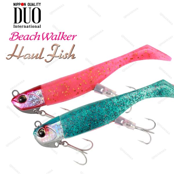 Leurres Japon DUO Beach Walker Haul Shad Head Set 100mm 21g/ 27g Tête métallique JIGHEAD Appât souple Gamme peu profonde Pêche en eau salée