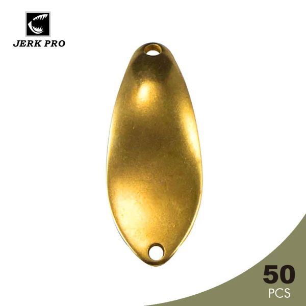 Leurres JERK PRO 50 pièces taille M 2.8g 7/64oz cuillère à truite en laiton ébauches matériel artisanal saumon brochet accessoires de pêche leurres personnalisés