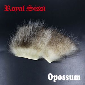 Leurres nouveaux développés 4big patchs morceaux de fourrure d'opossum naturel attachant des mouches fourrure de corps d'opossum américain matériaux de doublage de nymphe impressionnants