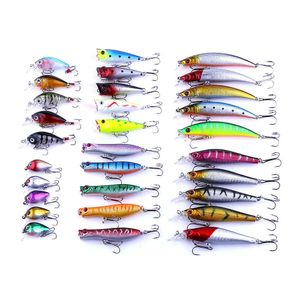 Leurres Précieux 30 pièces/ensemble leurres de pêche types de leurres de pêche Crankbaits Minnow Popper appâts Kit de matériel de poisson de haute qualité produit gratuit s