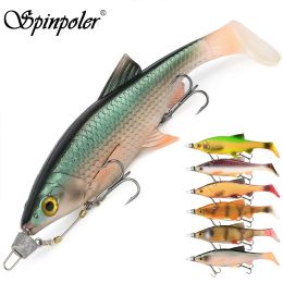 Spinpoler 20 cm Zacht Aas 3d River Roach Met Stingers Rig Hook Set 5g 10g 20 Vissen Lokken Kit Voor Zeebaars Snoek Visgerei