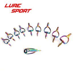 Luresport Rainbow Steel Marco de acero Anillo azul 10pcs KW10 Guía MN Guía superior Guía de la barra de la barra del edificio Componente del accesorio de bricolaje