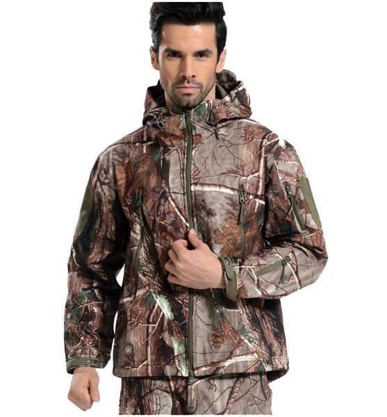 Lurker Shark Skin Soft Shell Veste Tactique Hommes Coupe-Vent imperméable Manteau Polaire Chasse Vêtements Camouflage Armée Veste Militaire 201124