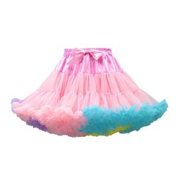 Lush de petites filles jupe tutu pour enfants enfants jupes de tulle gonflés pour la fête née des vêtements de la princesse fille 1-15 ans 240513