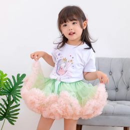 Weelderige kleine babymeisjes tutu rok voor kinderen kinderen gezwollen tule rokken voor meisje geboren feest prinses meisje kleding pp008 240325