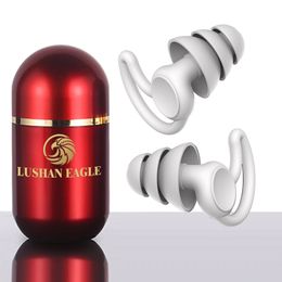 LUSHAN EAGLE Bouchons d'oreille insonorisants en matériau souple 3 couches bloquent le bruit bouchons d'oreille antibruit réutilisables pour dormir, travailler, voler, concert, DJ, bar