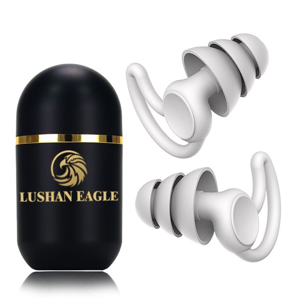 LUSHAN EAGLE Bouchons d'oreille insonorisants en matériau souple 3 couches bloquent le bruit bouchons d'oreille antibruit réutilisables pour dormir, travailler, voler, concert, DJ, bar, bureau