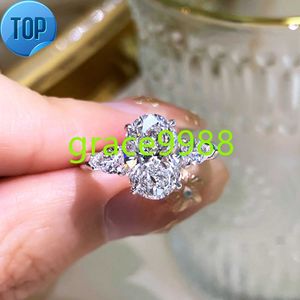 Luster 1.75CT IGI Certified E vs2 Oval Uitstekende CVD Lab Gegroeide diamant 18K vast goud drie stenen diamanten ring voor vrouwen