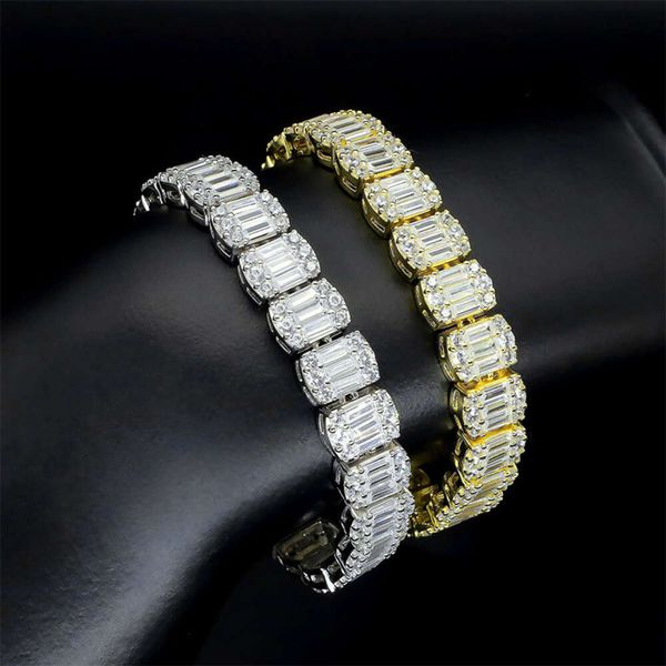 Bijoux blanc D blanc or bracelet argenté à la baguette en ory de l'or bracelet argenté 925 pour les hommes