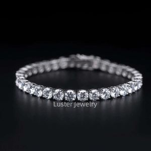 Luster Jewely VVS D Wit 3/4/5 mm ketting 925 Sterling Silver Moissanite Tennis Bracelet