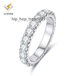 Glans Sieraden s925 sterling zilver 3mm FL GRA moissanite diamanten sieraden engagement wedding band eeuwigheid ringen