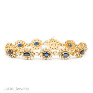 Glans ovaal geslepen 10/14/saffier Sterling Sier sieraden nieuwe gouden armband ontwerpen voor vrouwen