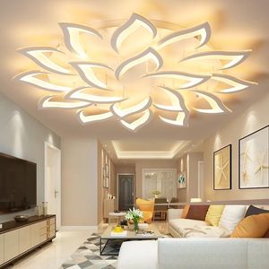 Lustre Lámpara de araña para sala de estar Dormitorio Superficie montada en forma de flor Lámpara de techo moderna Lámpara de iluminación