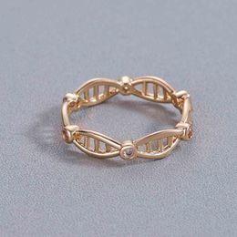 Lutaku Crystal Infinity DNA ringen voor vrouwen bruiloft band biologie wetenschap ringen chemie molecule omcirkel ringen mannen sieraden G1125