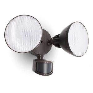 LUTEC 3200 lumens 32 W LED activé avec détecteur de mouvement intégré à double tête pour extérieur, crépuscule à l'aube, applique murale de sécurité extérieure pour patio, jardin, bronze